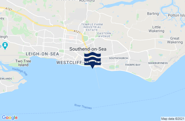 Three Shells Beach, United Kingdomの潮見表地図