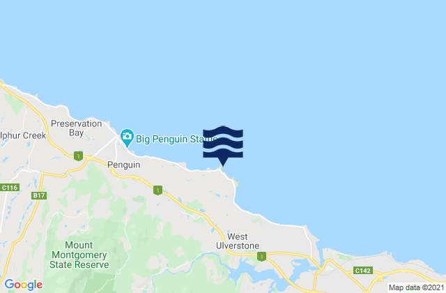 Three Sisters, Australiaの潮見表地図