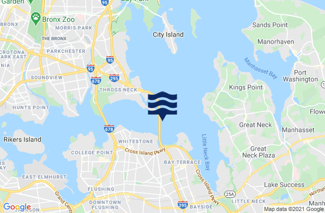 Throgs Neck 0.2 mile S of (Willets Point), United Statesの潮見表地図