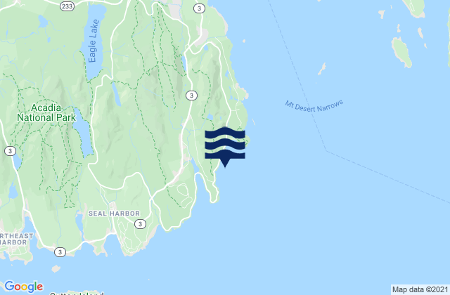 Thunder Hole, United Statesの潮見表地図
