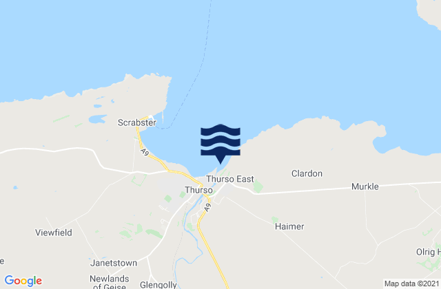 Thurso East, United Kingdomの潮見表地図