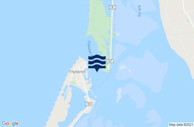 Thyboron Channel, Denmarkの潮見表地図