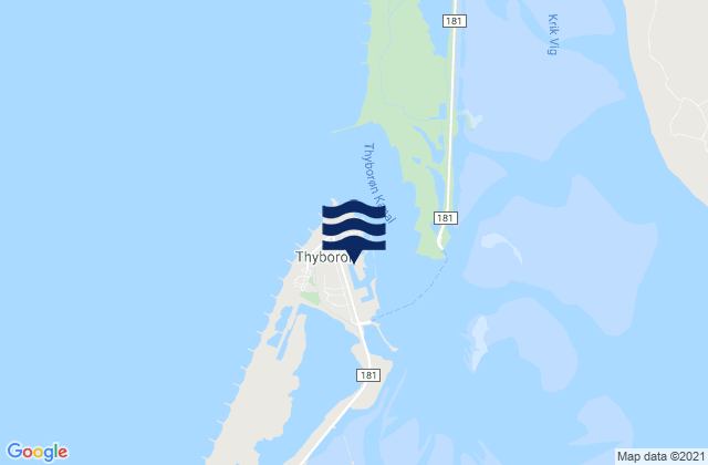 Thyborøn, Denmarkの潮見表地図