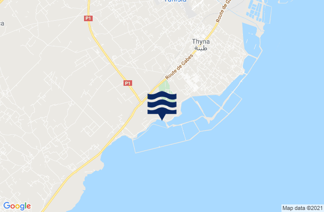 Thyna, Tunisiaの潮見表地図