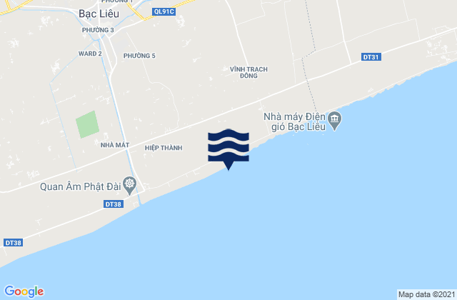 Thành phố Bạc Liêu, Vietnamの潮見表地図