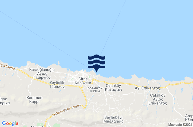 Thérmeia, Cyprusの潮見表地図
