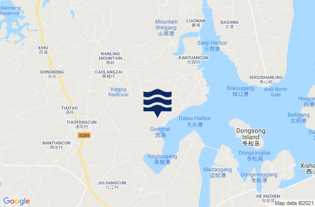Tiaofeng, Chinaの潮見表地図