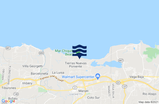 Tierras Nuevas Poniente, Puerto Ricoの潮見表地図