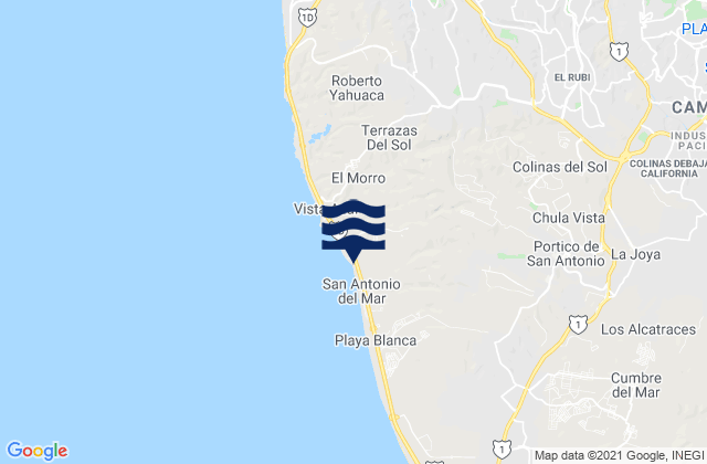 Tijuana, Mexicoの潮見表地図