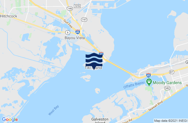 Tiki Island, United Statesの潮見表地図