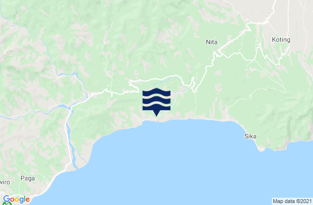 Tilang, Indonesiaの潮見表地図