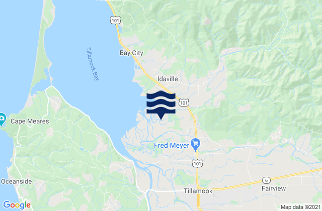 Tillamook (Hoquarten Slough), United Statesの潮見表地図