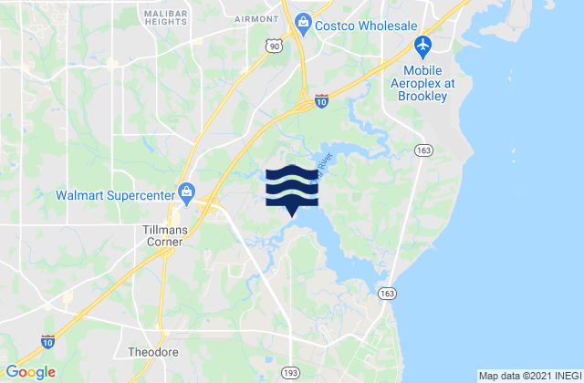 Tillmans Corner, United Statesの潮見表地図