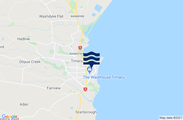 Timaru Harbour, New Zealandの潮見表地図