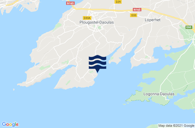 Tinduff, Franceの潮見表地図