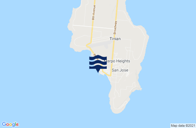 Tinian Island, Northern Mariana Islandsの潮見表地図