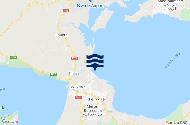 Tinja, Tunisiaの潮見表地図