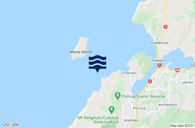 Tirau Bay, New Zealandの潮見表地図