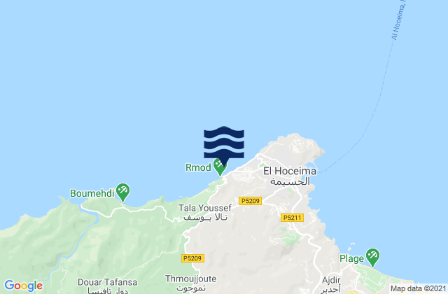 Tirhanimîne, Moroccoの潮見表地図