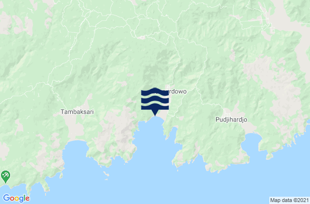 Tirtoyudo, Indonesiaの潮見表地図