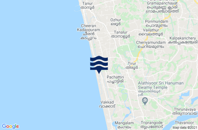 Tirur, Indiaの潮見表地図