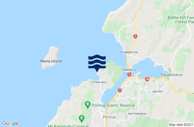 Titahi Bay, New Zealandの潮見表地図