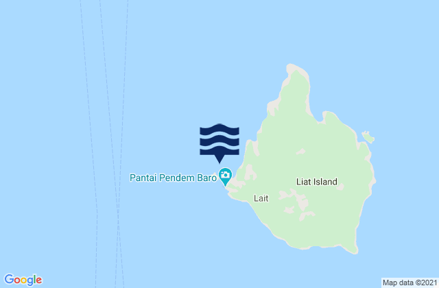 Tjelaka Liat Island, Indonesiaの潮見表地図