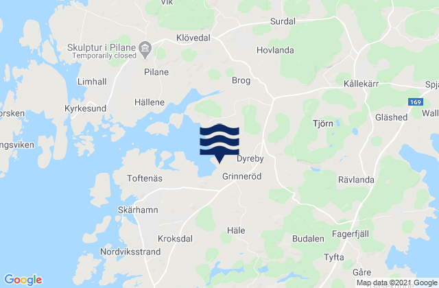 Tjörns Kommun, Swedenの潮見表地図