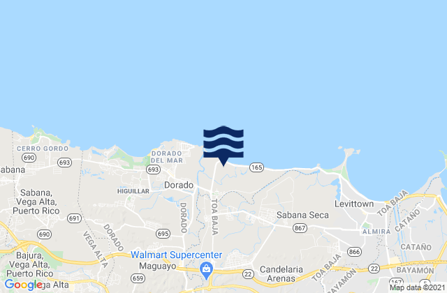 Toa Baja Barrio-Pueblo, Puerto Ricoの潮見表地図