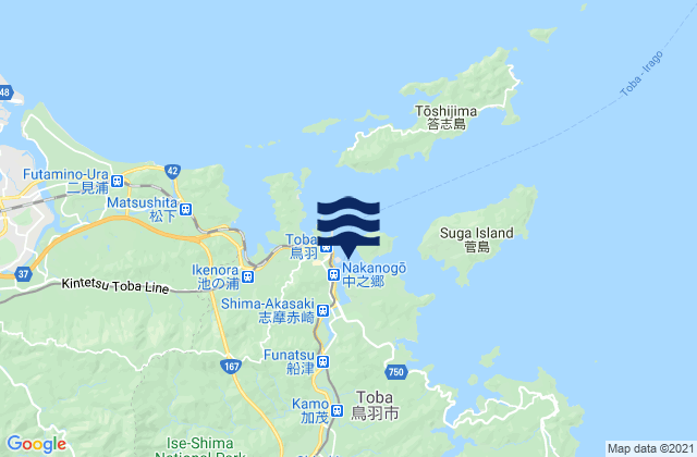 Toba Ko, Japanの潮見表地図