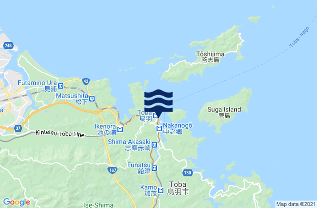 Toba, Japanの潮見表地図