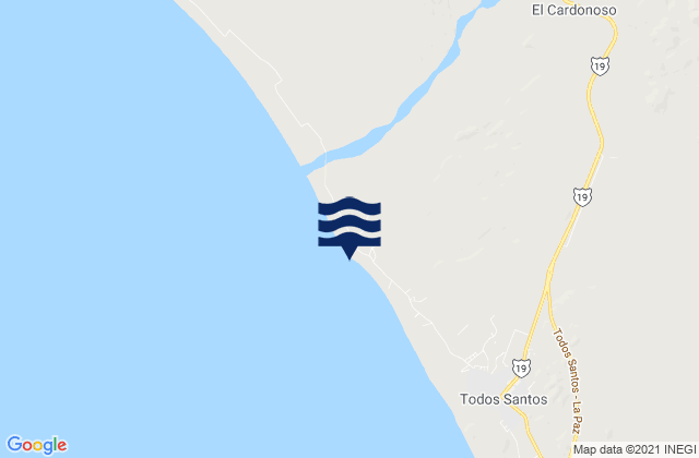 Todos Santos (mainland), Mexicoの潮見表地図