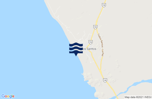 Todos Santos, Mexicoの潮見表地図