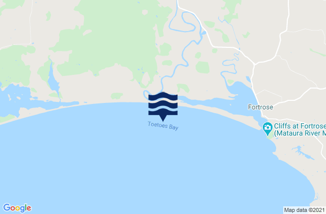 Toetoes Bay, New Zealandの潮見表地図