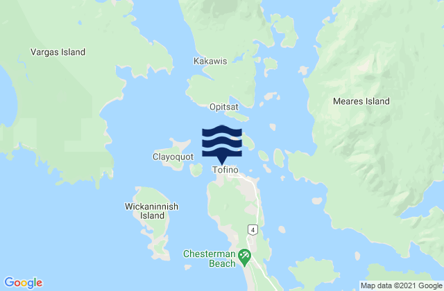 Tofino, Canadaの潮見表地図