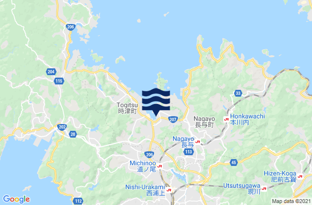 Togitsu, Japanの潮見表地図