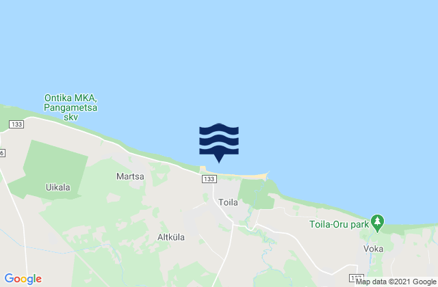 Toila, Estoniaの潮見表地図