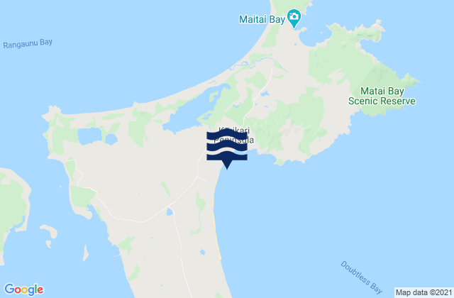 Tokerau Beach, New Zealandの潮見表地図