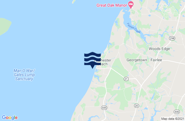 Tolchester Beach, United Statesの潮見表地図