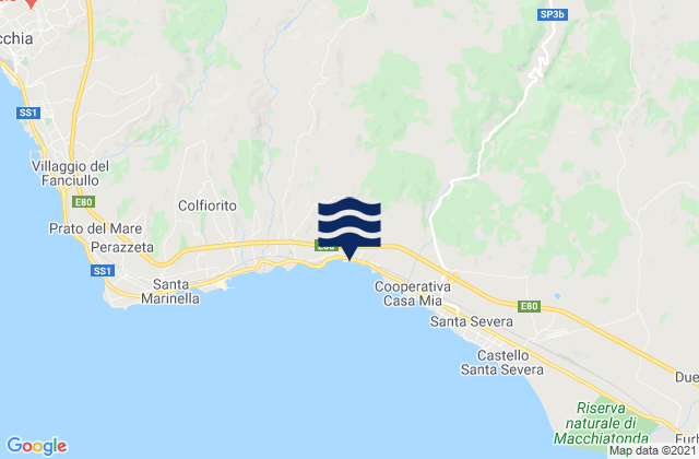 Tolfa, Italyの潮見表地図