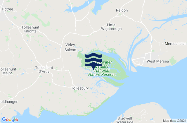 Tollesbury, United Kingdomの潮見表地図