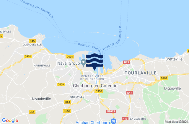 Tollevast, Franceの潮見表地図