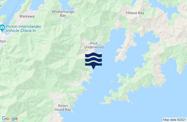 Tom Canes Bay, New Zealandの潮見表地図