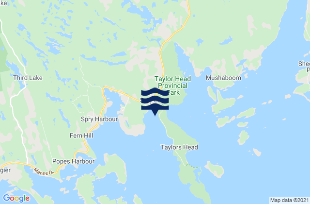 Tomlee Bay, Canadaの潮見表地図