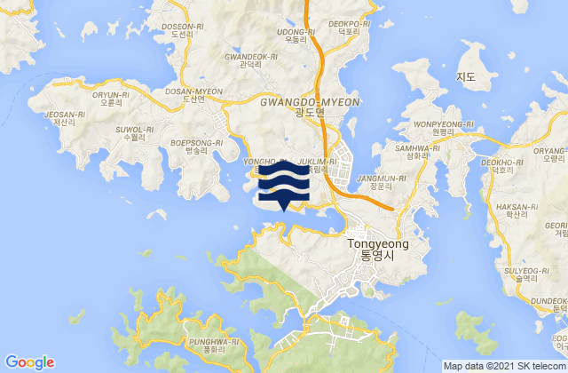 Tongyeong-si, South Koreaの潮見表地図