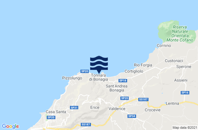 Tonnara di Bonagia, Italyの潮見表地図