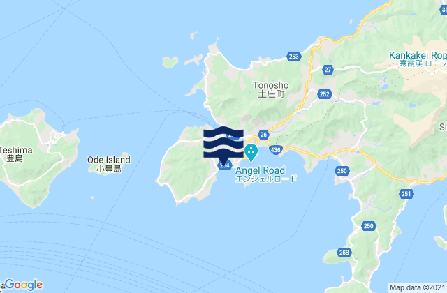 Tonoshō, Japanの潮見表地図