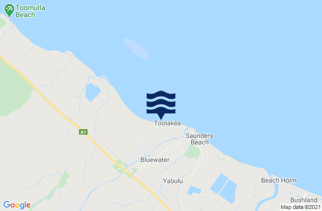 Toolakea Beach, Australiaの潮見表地図