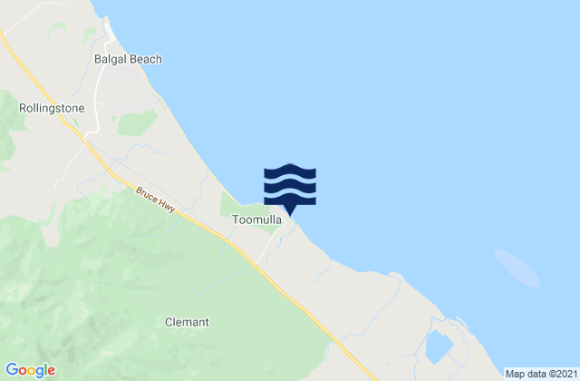 Toomulla Beach, Australiaの潮見表地図