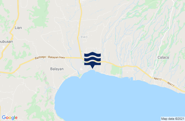 Toong, Philippinesの潮見表地図